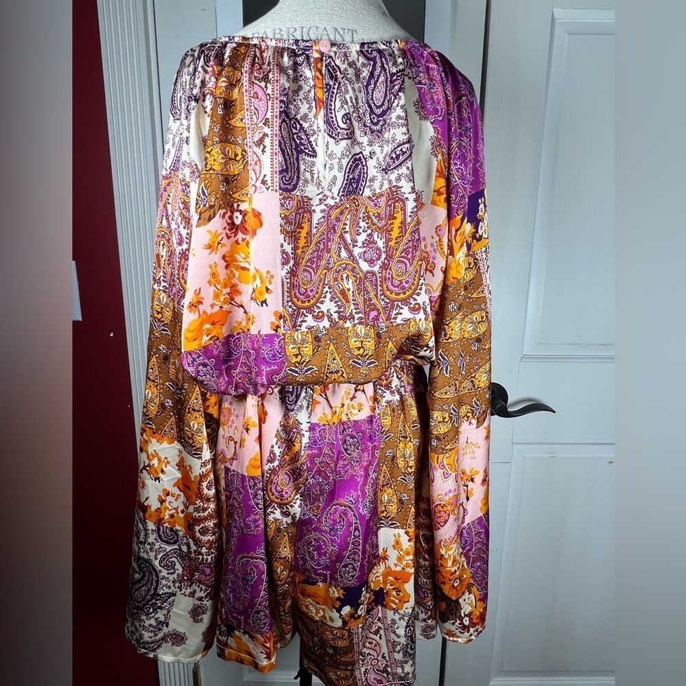 Fashion Nova Always On Vacation Romper - Purple/combo Silk Soft Size XL - Picture 6 of 12